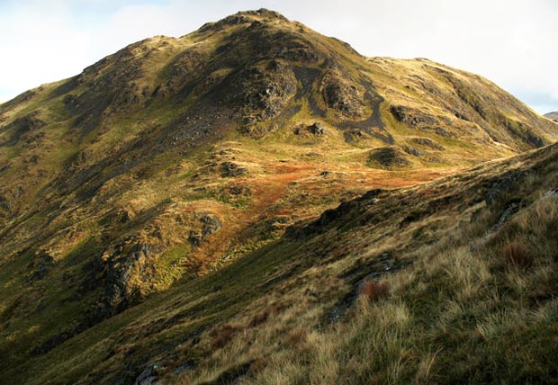 Curleywee from the sheep track along the north face of the Bennanbrack ridge