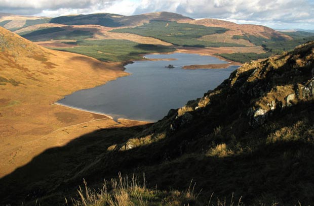 View over Loch Dee to the Rhinns of Kells