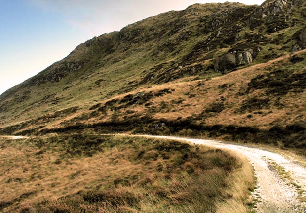 Looking back towards the route we descended while coming off White Hill