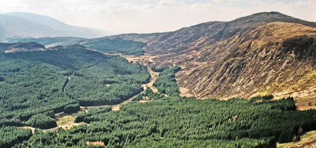 Looking south from Cairngarroch to Cairnbaber and Millfore beyond it