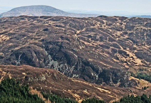 View of Steps of Bennan with Cairnsmore of Dee beyond from Millfore