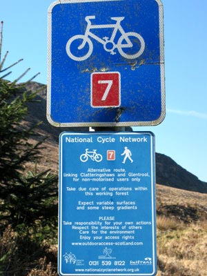 Seven Stanes cycle route signs