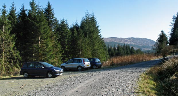 The car park at Craigencallie