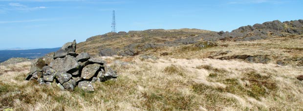 View of the top of Bennan showing the radio mast