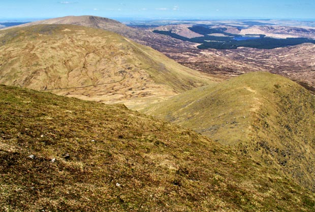 Looking northward from the north end of the top of the Merrick along the line of the Awful Hand.