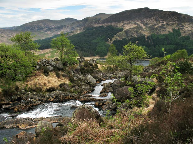 View of the rugged stage by the Buchan Burn heading down the Merrick tourist route back to Glentrool