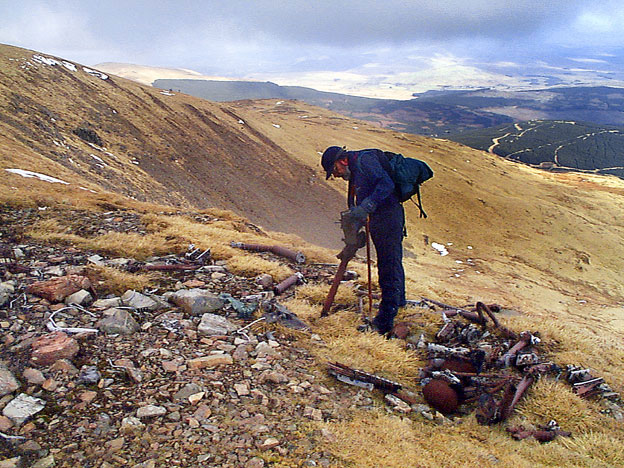 Aircraft crash site on the North Gairy of Corserine