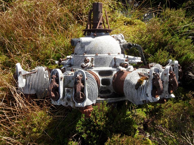 Engine from an Anson Mk1 which crashed on Criffel 04-11-1944
