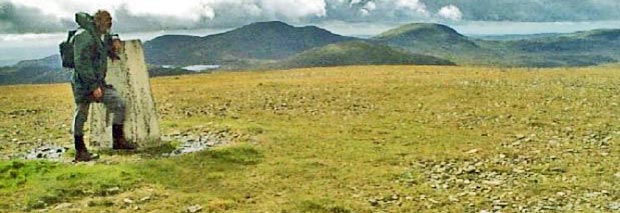 View from the trig point on Corserine with the Awful Hand in the distance.