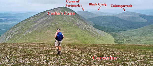 Heading for Cartlin's Cairn from Corserine