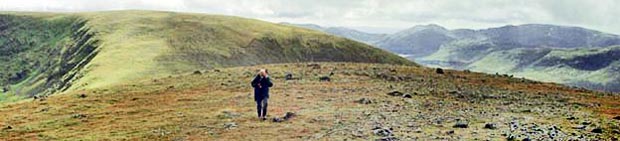 View looking back from Carlin's Cairn to Corserine