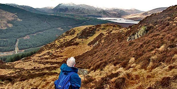 View of Loch Dee with Curleywee and the rest of the Minnigaff hills from Darrou