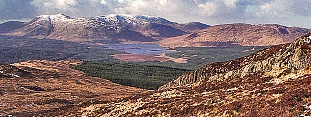 View over to Loch Dee and the Minnigaff Hills from Little Millyea