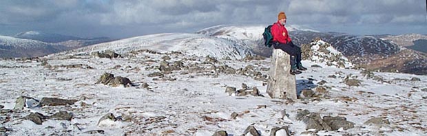 At the trig point on Meikle Millyea looking north to Corserine