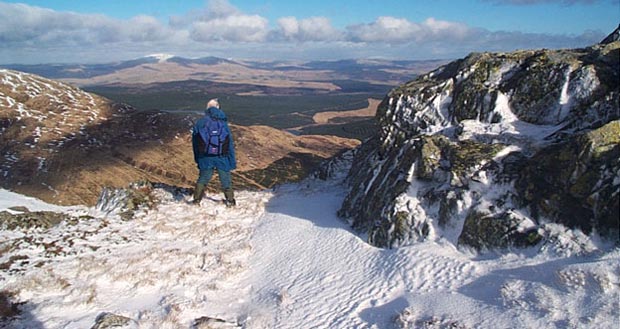 View over to Cairnsmore of Carsphairn from near the top of Millfire