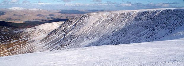 Polmaddy Gairy running north off the top of Corserine