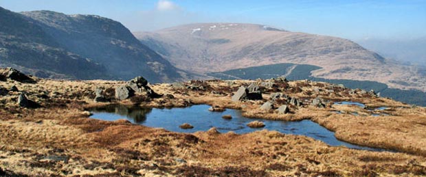 View from the lochans above Meikle Lump towards Corserine and Millfire