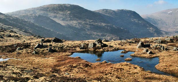 View from the lochans above Meikle Lump towards Milldown and Millfire
