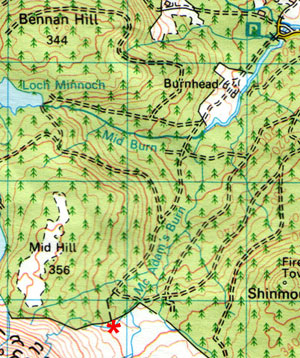 Ordnance Survey map of same area shows different forest tracks