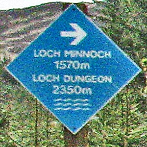 Sign for Loch Minnoch and Loch Dungeon