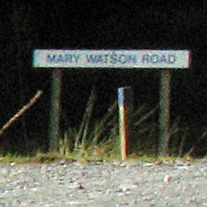 Mary Watson Road sign