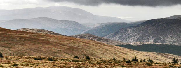 View of Cairnsmore of Fleet fromn Milldown - misty conditions