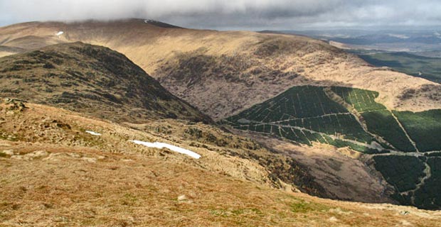 View of the routeup into the saddle between Millfire and Milldown