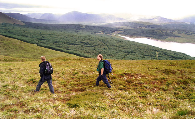 Heading into the saddle between Black Craig and Coran of Portmark with Loch Doon below