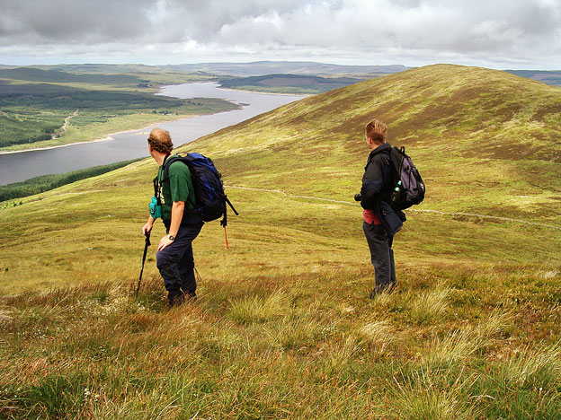 View from ascent of Coran of Portmark looking back towards Black Craig and Loch Doon