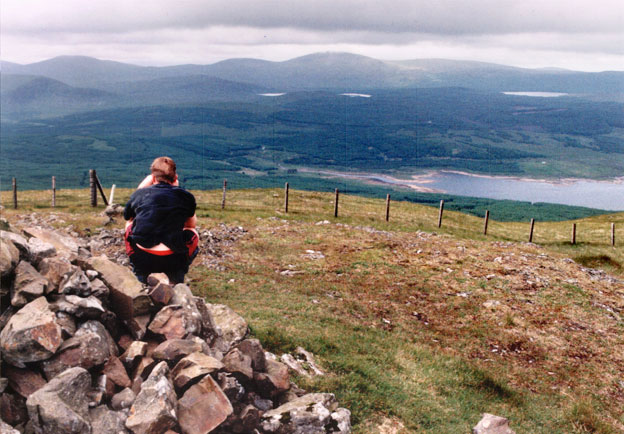 At the cairn on the top of Coran of Portmark looking west