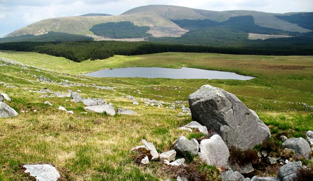 View from Nick of the Dungeon over the Round Loch of the Dungeon to Corserine