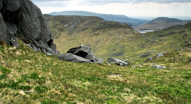 View from Dungeon Hill over the Wolf Slock towards the Minnigaff hills