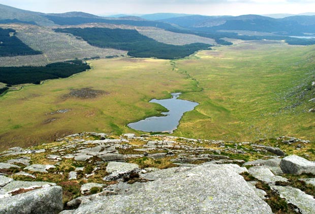 View down the Silver Flowe from the top of Dungeon Hill