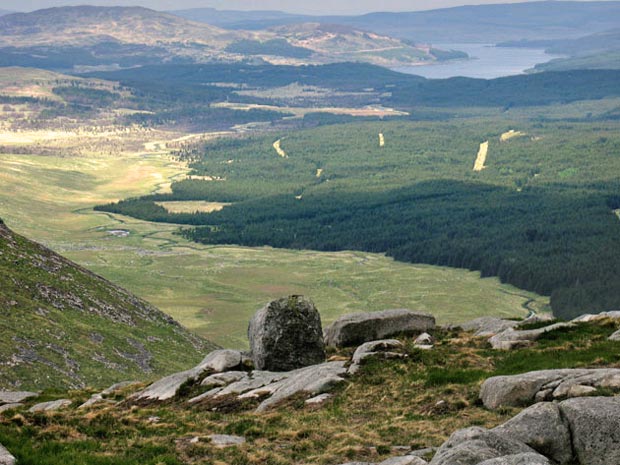 View looking north to Loch Doon from Dungeon Hill ridge - detail