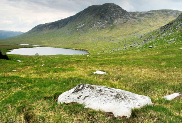 View of Craignaw, the Round Loch of the Dungeon and the Long Loch of the Dungeon