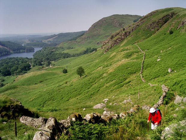 Crossing under the face of Black Gairy - the southern end of Buchan Hill