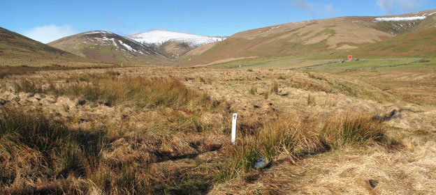 View of the way-marked route to the Bastle House