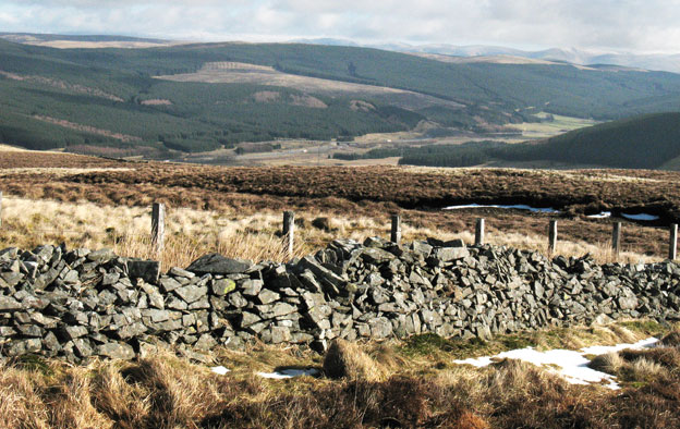 View looking south-east from near the top of Lousie Wood Law of the M74 motorway