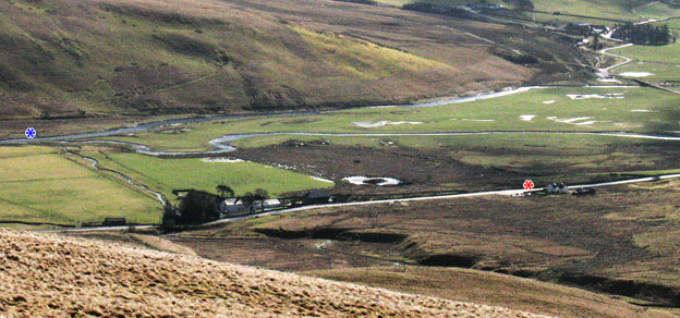 View of the meeting of Daer Water with Potrail Water - the source of the River Clyde