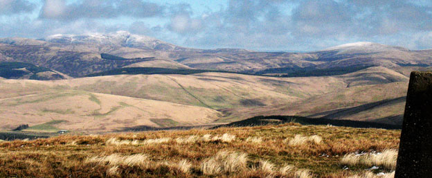 View from the trig point on Lousie Wood Law looking north-east to Culter Fell