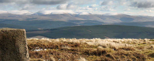 View from the trig point on Lousie Wood Law looking ENE to Broad Law