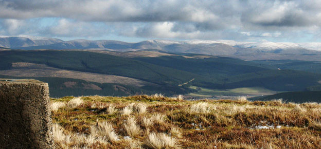 View of the Moffat hills from the trig point on Lousie Wood Law