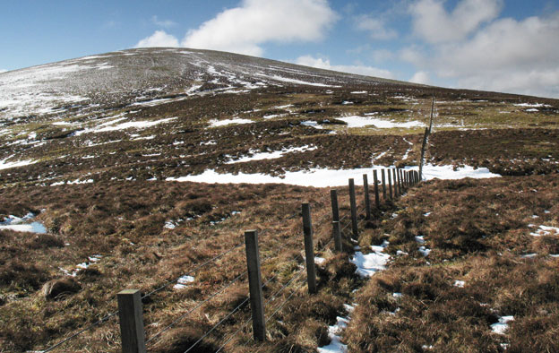 View of the route ahead to Dun Law from White Law