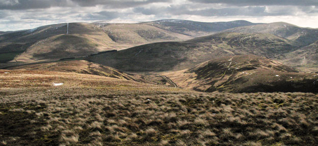 View from Riccart Law Rig over Laght hill and Comb Head to the Durisdeer hills