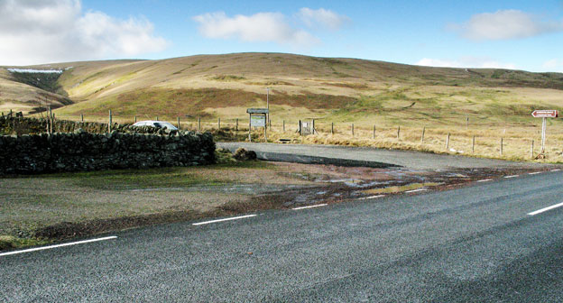 View of the car park at Glenochar