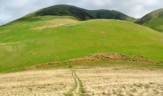 View of the route ahead onto Black Hill from Castle Hill