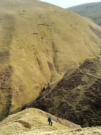 View of the route ahead as we go down into the cleuch