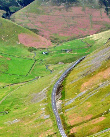View from Capel Hill looking up the pass to Upper Dalveen House - detail