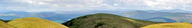 View of Penbane, Black Hill, and Capel Hill from Well Hill - detail with hill names