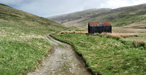 View looking north-eastward along the old Roman road between Durisdeer and Troloss